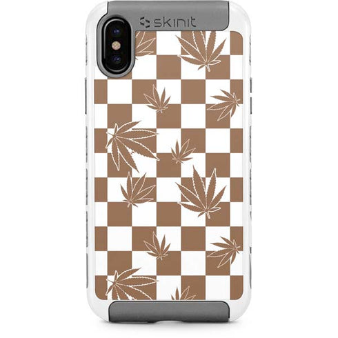Marijuana Brown Checkered iPhone Cases